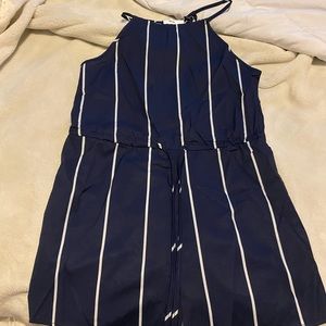 Halter top stripped romper